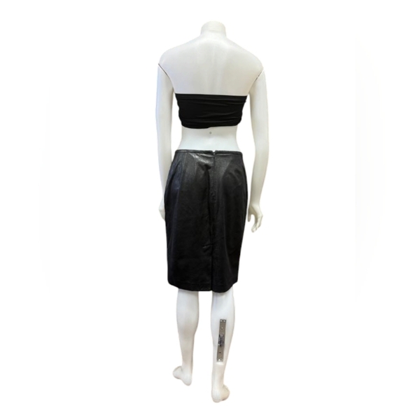 Calvin Klein EUC Pleather Skirt Black Size 6 - Picture 4 of 9